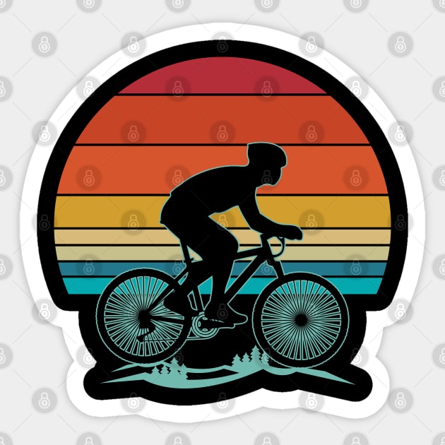 Retro Vintage Mountain Bike MTB Mountain Bikers Biking Cycling Biker Gift Sticker by Charaf Eddine